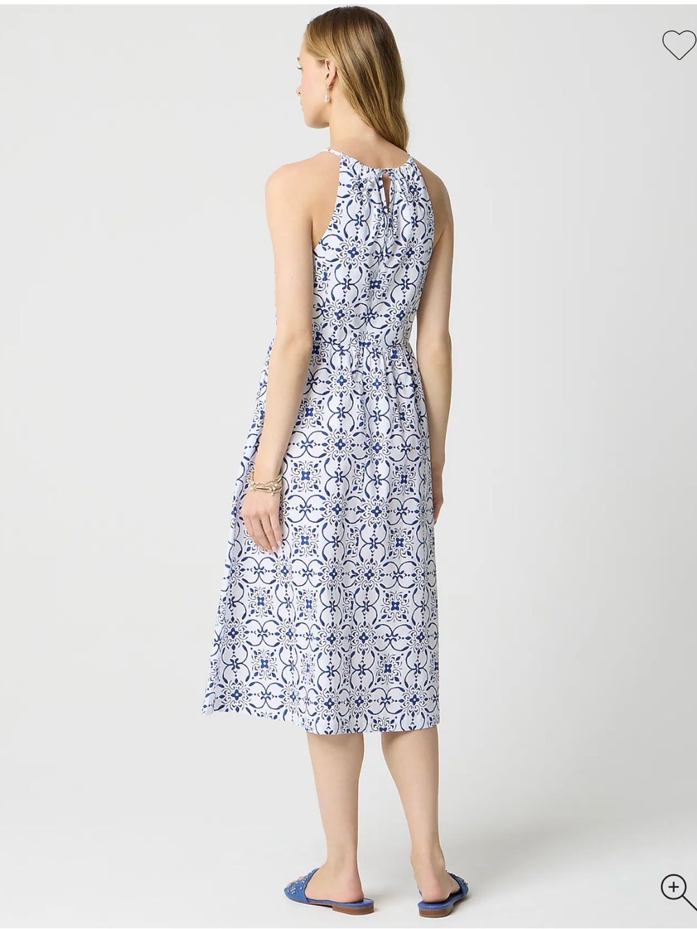 J. Crew Blue and White Patterned Halter Dress - Picture 6 of 8
